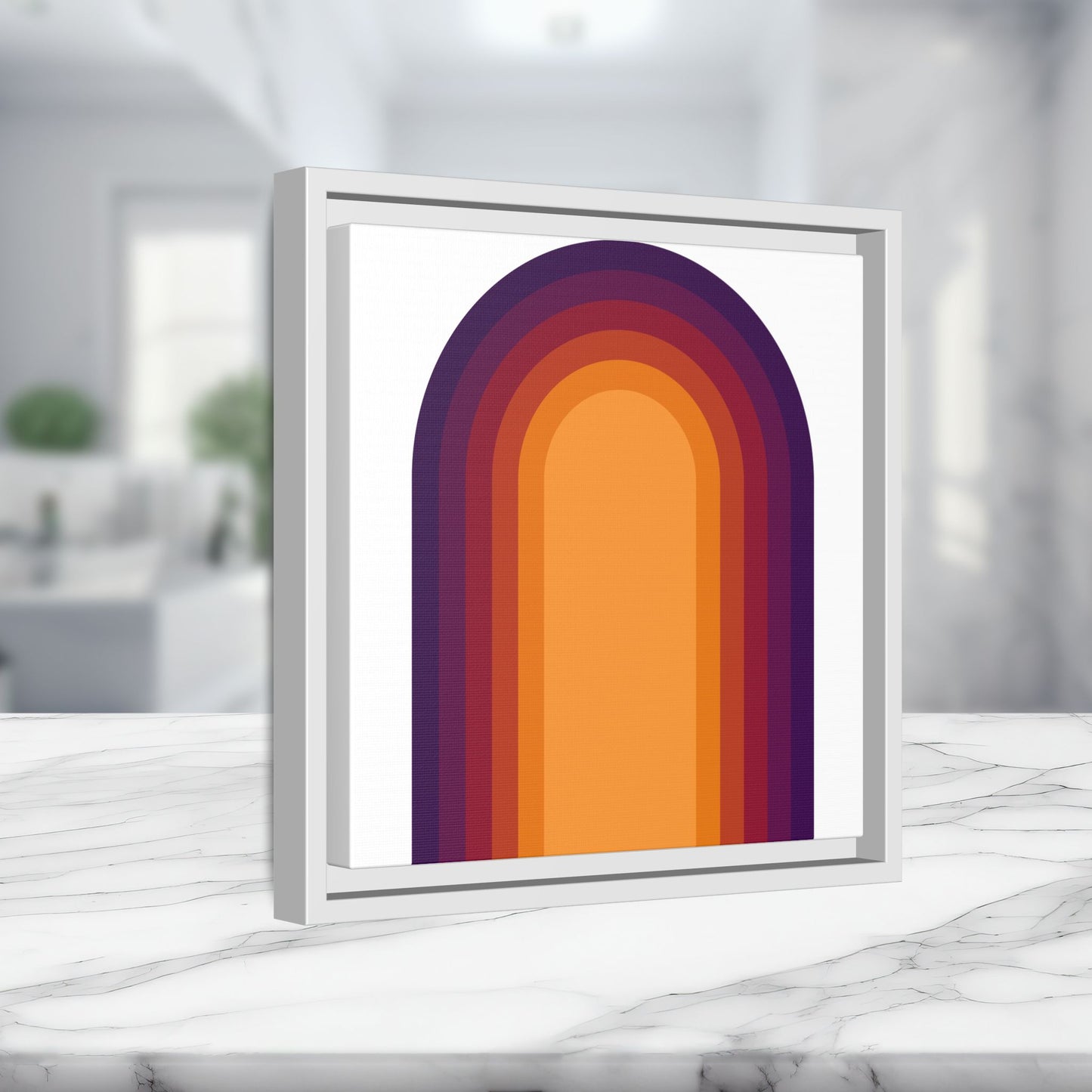 Modern Framed Geometric Canvas Art | Bold Color Meets Clean Framing