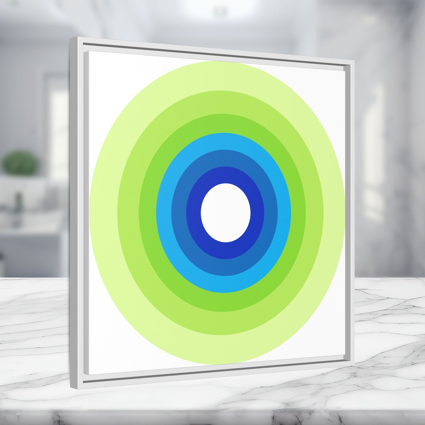 Modern Framed Geometric Canvas Art | Bold Color Meets Clean Framing