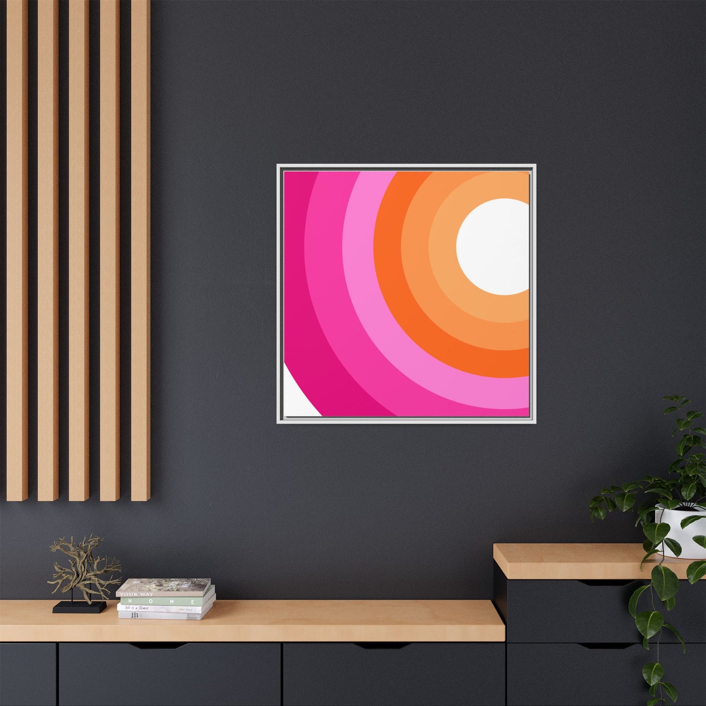 Modern Framed Geometric Canvas Art | Bold Color Meets Clean Framing