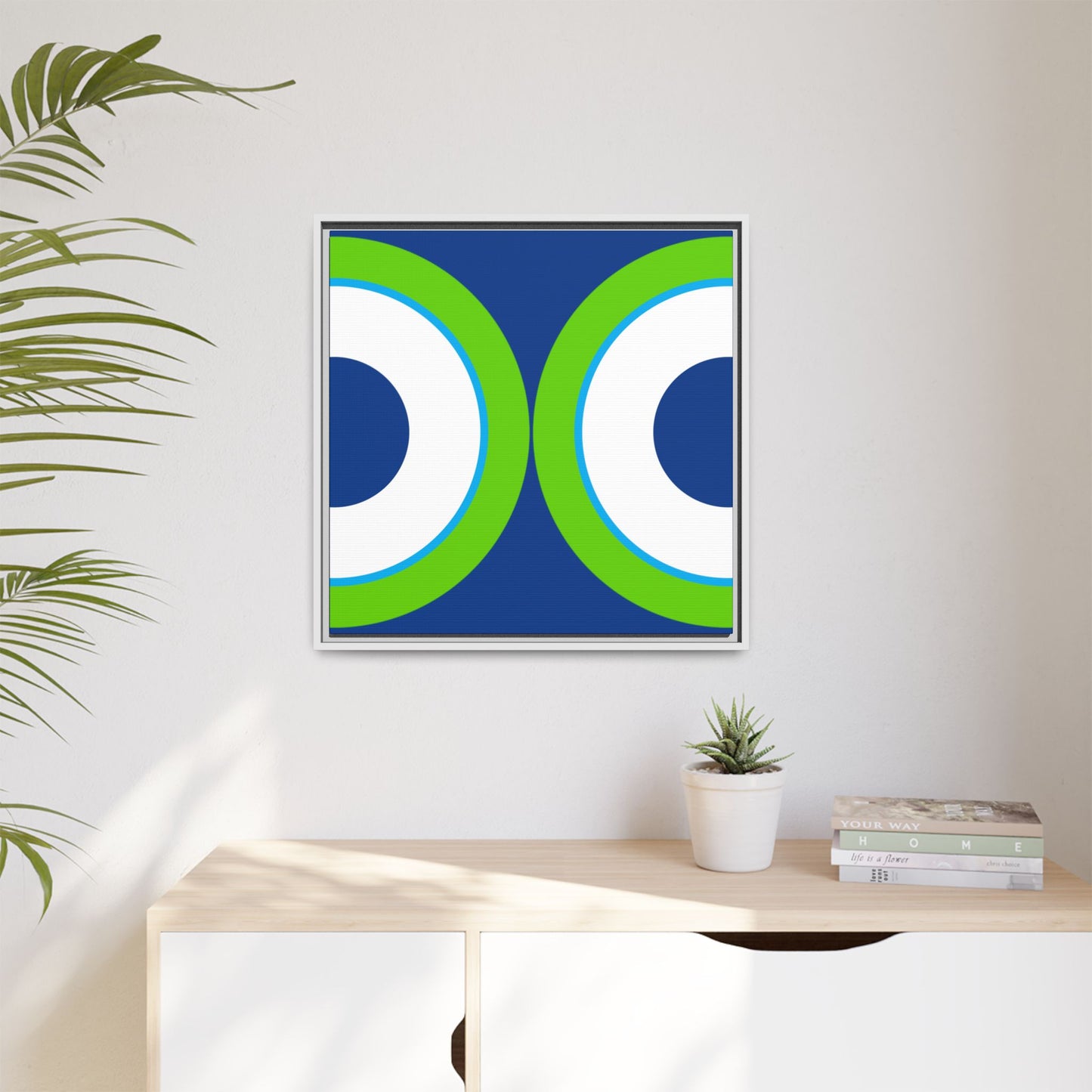 Modern Framed Geometric Canvas Art | Bold Color Meets Clean Framing
