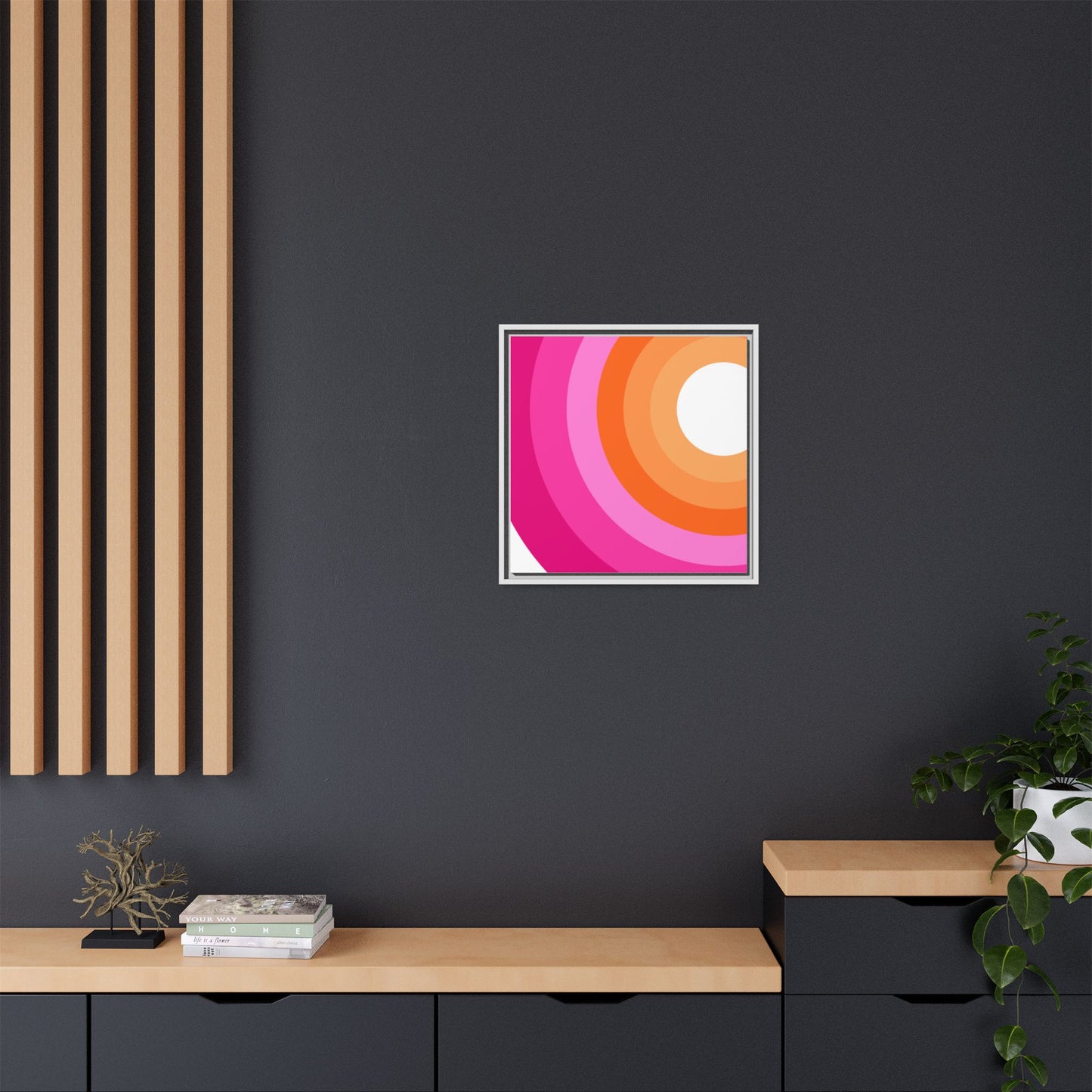 Modern Framed Geometric Canvas Art | Bold Color Meets Clean Framing