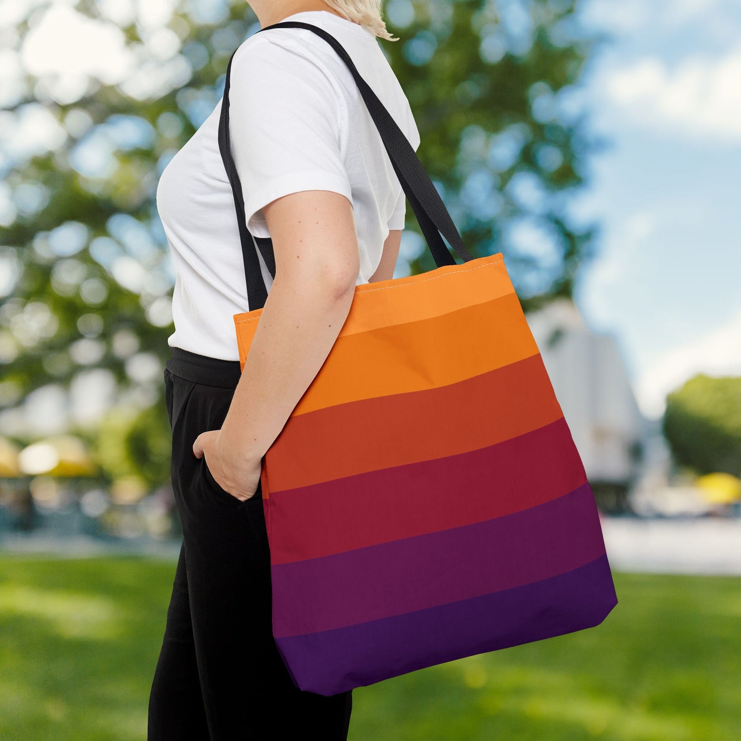 Geometric Art Tote Bag – 3 sizes | Bold lines. Vivid color. Retro with a modern twist.
