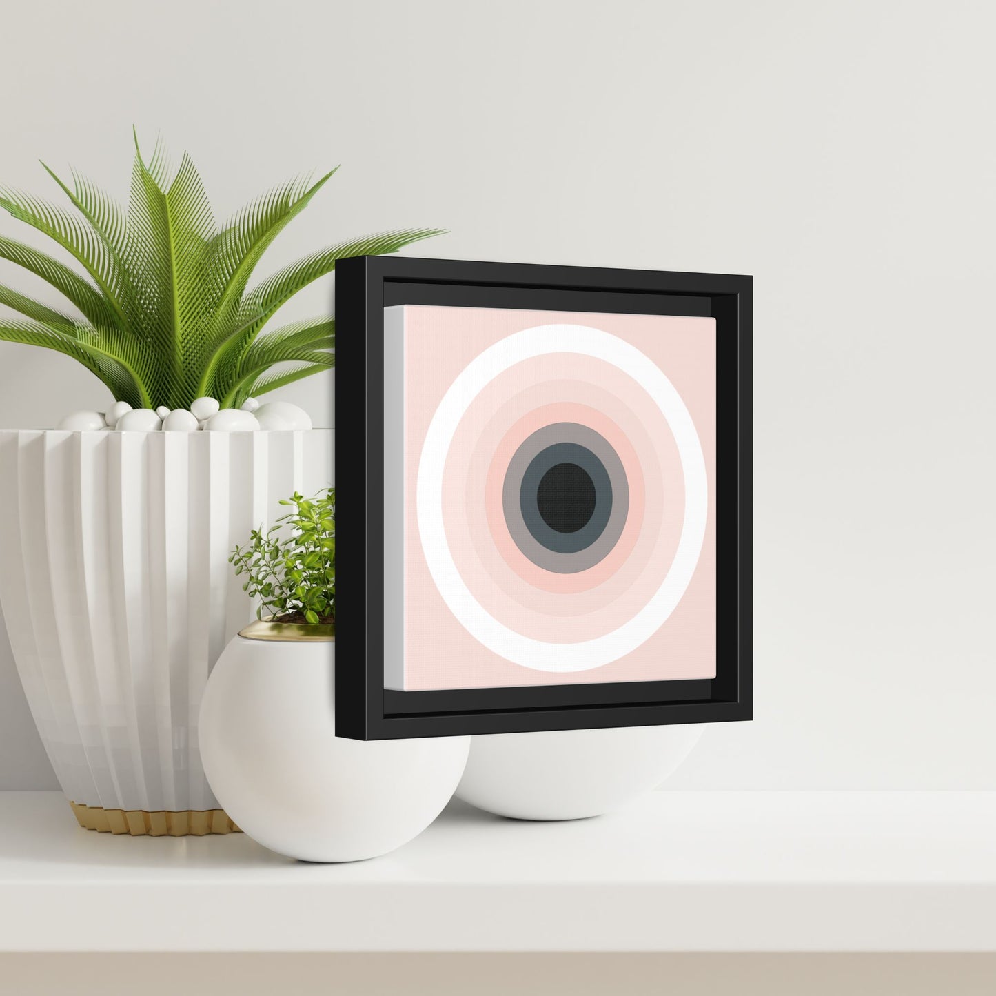 Modern Framed Geometric Canvas Art | Bold Color Meets Clean Framing