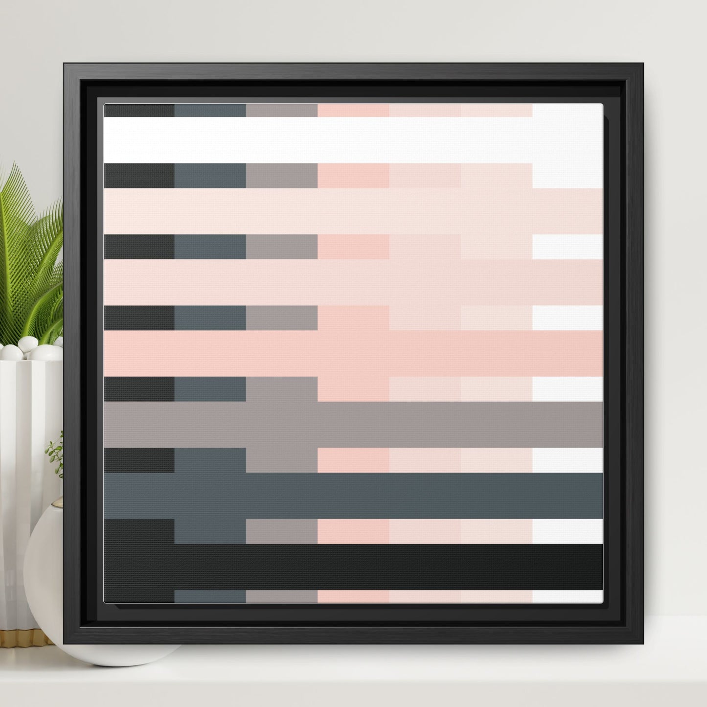 Modern Framed Geometric Canvas Art | Bold Color Meets Clean Framing