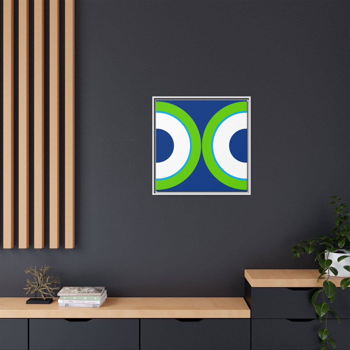 Modern Framed Geometric Canvas Art | Bold Color Meets Clean Framing