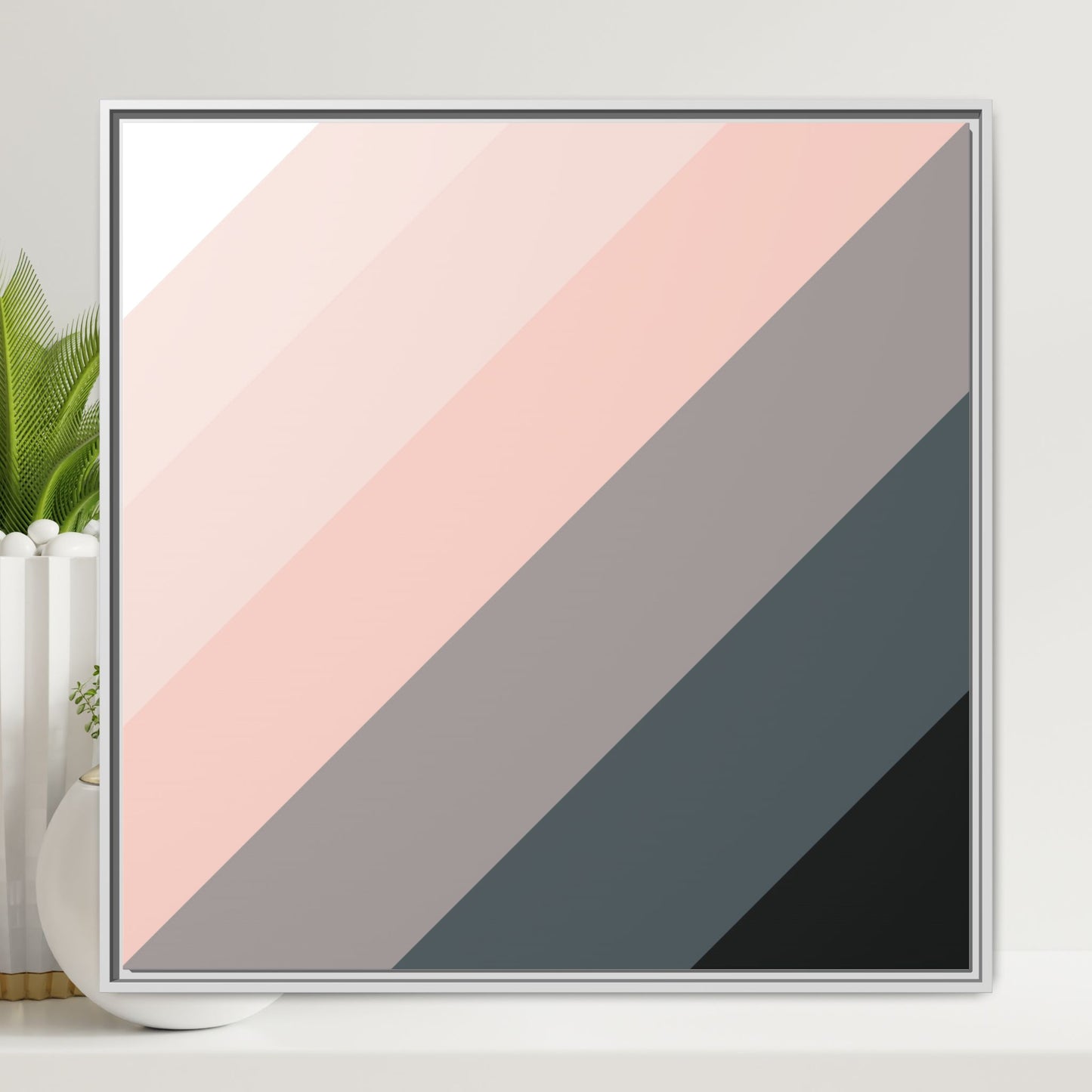 Modern Framed Geometric Canvas Art | Bold Color Meets Clean Framing