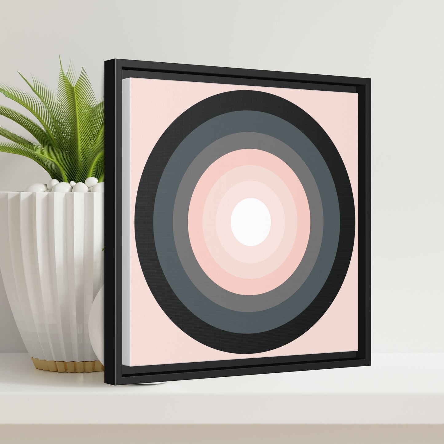 Modern Framed Geometric Canvas Art | Bold Color Meets Clean Framing