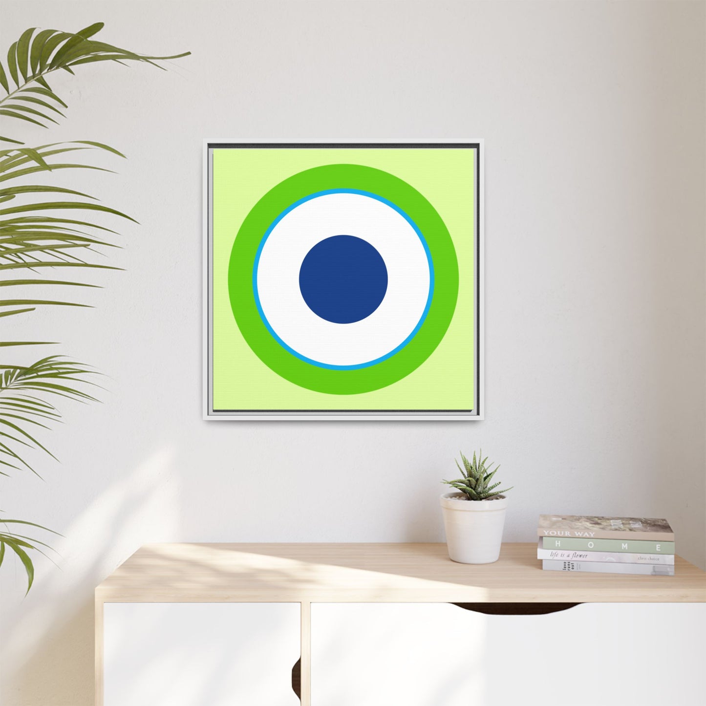 Modern Framed Geometric Canvas Art | Bold Color Meets Clean Framing