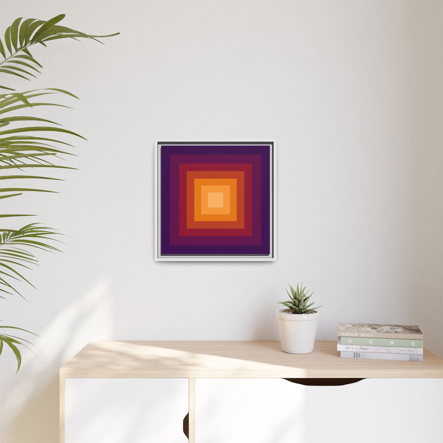Modern Framed Geometric Canvas Art | Bold Color Meets Clean Framing