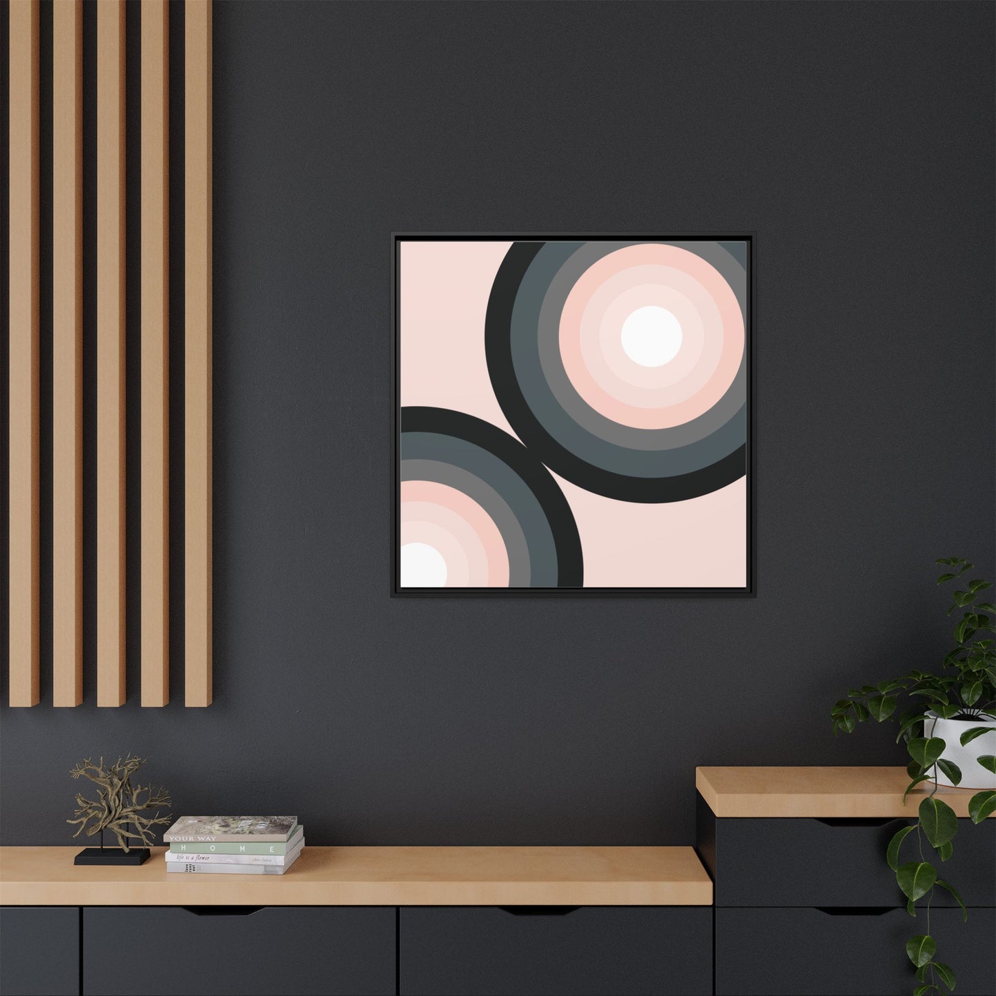 Modern Framed Geometric Canvas Art | Bold Color Meets Clean Framing