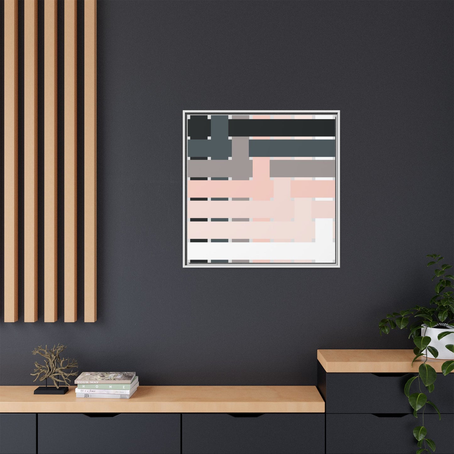 Modern Framed Geometric Canvas Art | Bold Color Meets Clean Framing