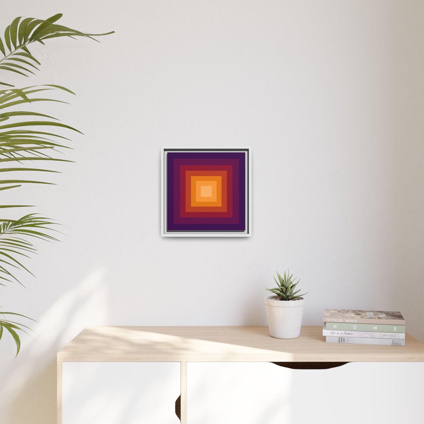 Modern Framed Geometric Canvas Art | Bold Color Meets Clean Framing