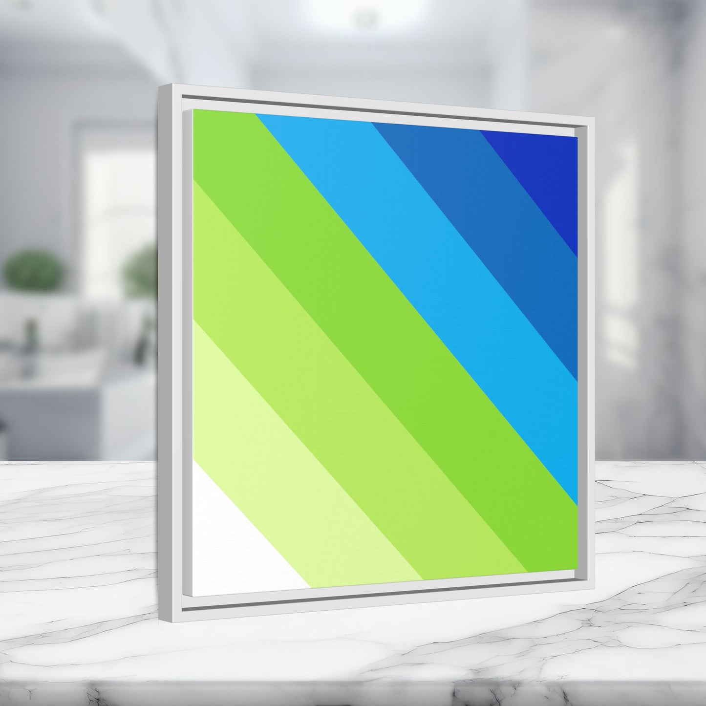 Modern Framed Geometric Canvas Art | Bold Color Meets Clean Framing