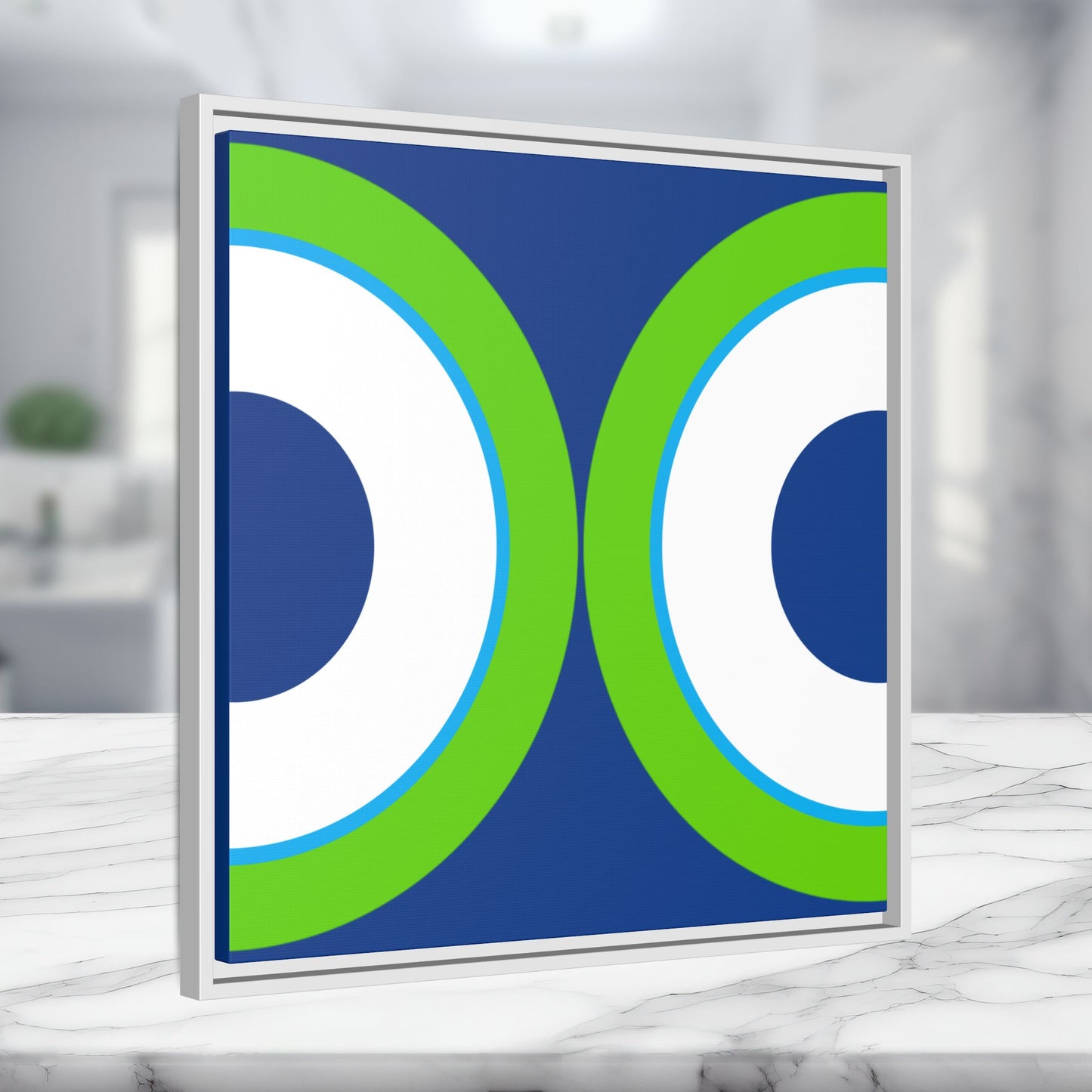 Modern Framed Geometric Canvas Art | Bold Color Meets Clean Framing