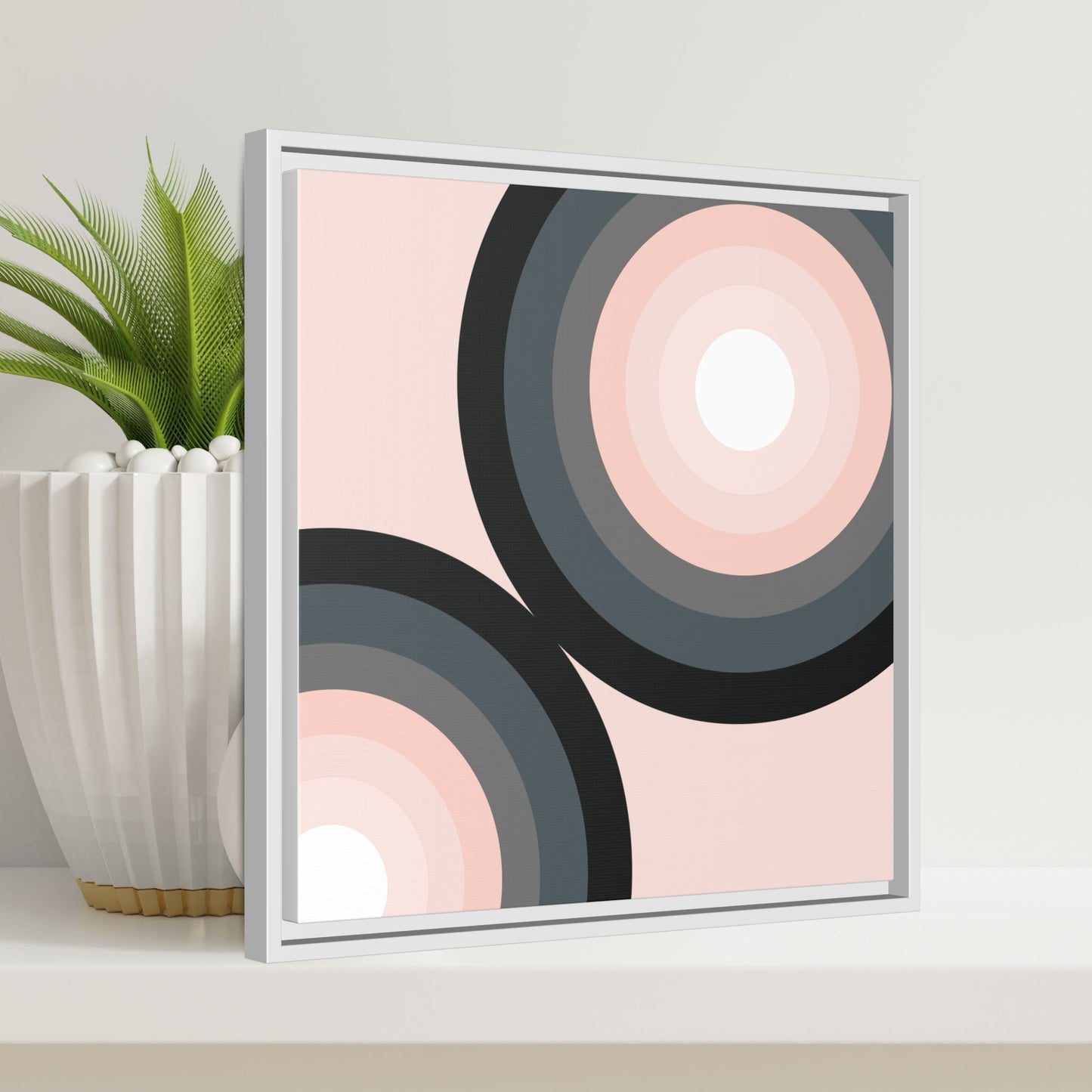 Modern Framed Geometric Canvas Art | Bold Color Meets Clean Framing