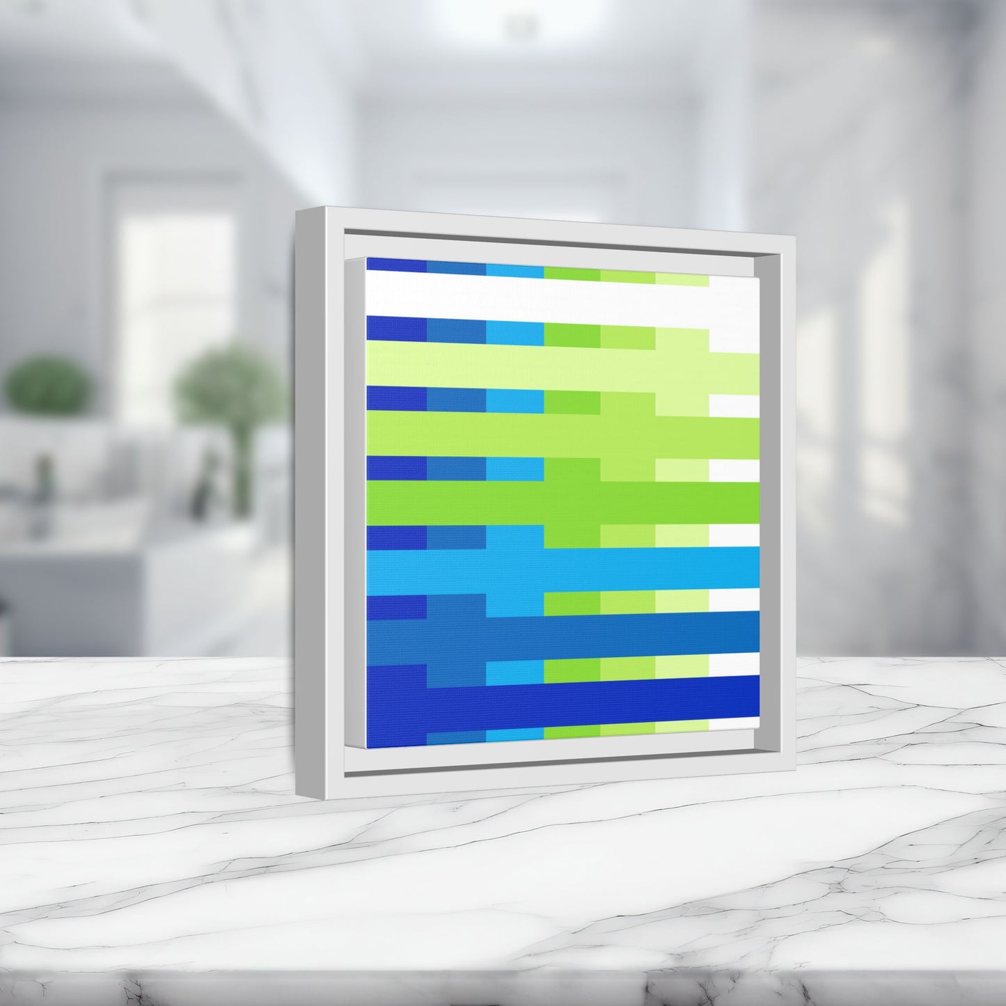 Modern Framed Geometric Canvas Art | Bold Color Meets Clean Framing