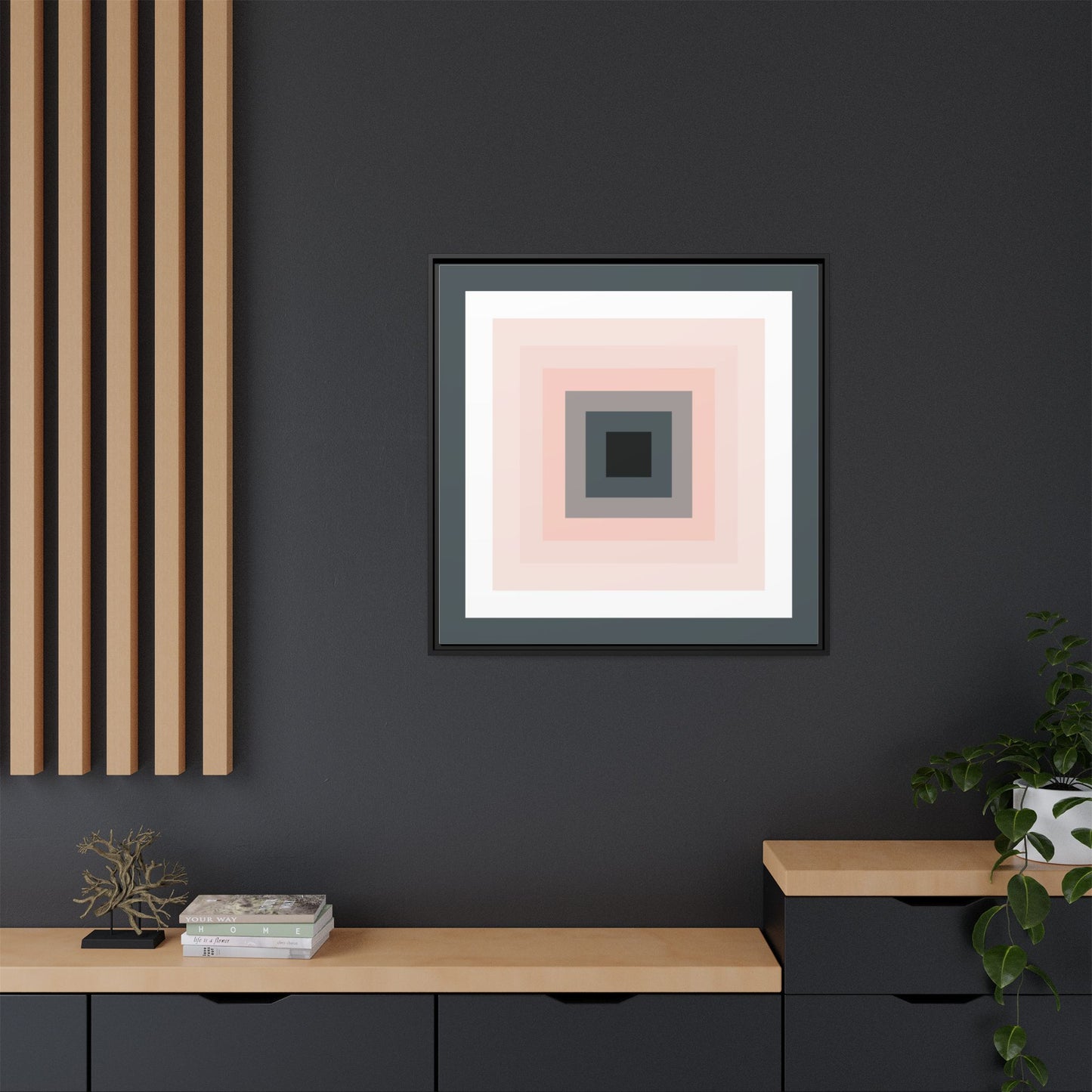 Modern Framed Geometric Canvas Art | Bold Color Meets Clean Framing