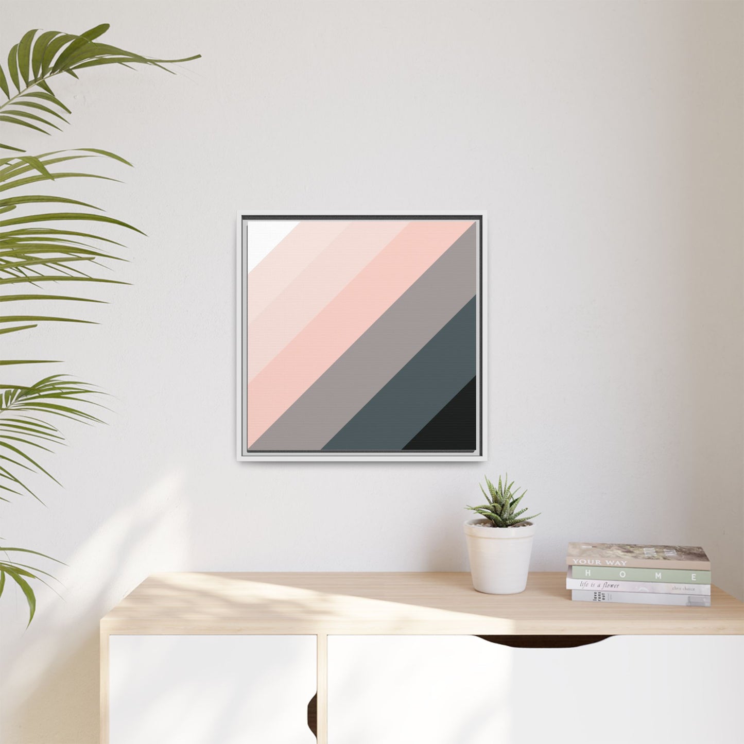 Modern Framed Geometric Canvas Art | Bold Color Meets Clean Framing