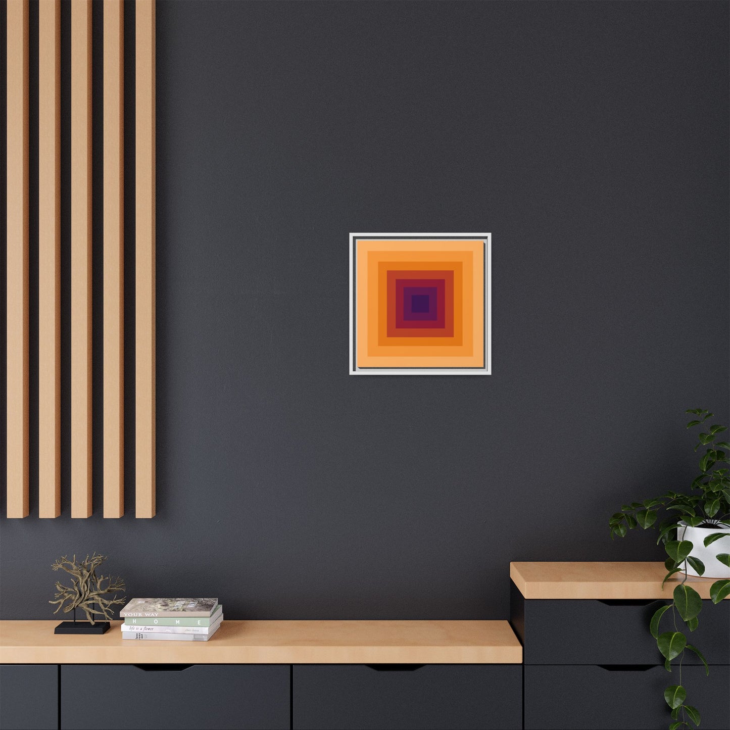 Modern Framed Geometric Canvas Art | Bold Color Meets Clean Framing