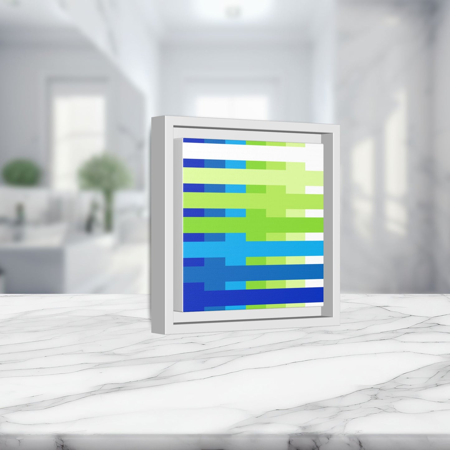 Modern Framed Geometric Canvas Art | Bold Color Meets Clean Framing