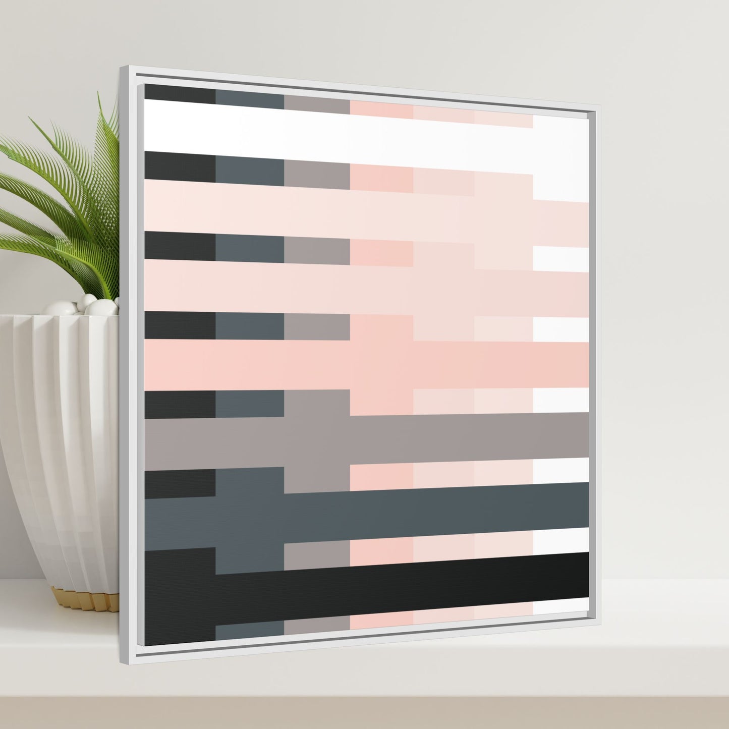 Modern Framed Geometric Canvas Art | Bold Color Meets Clean Framing