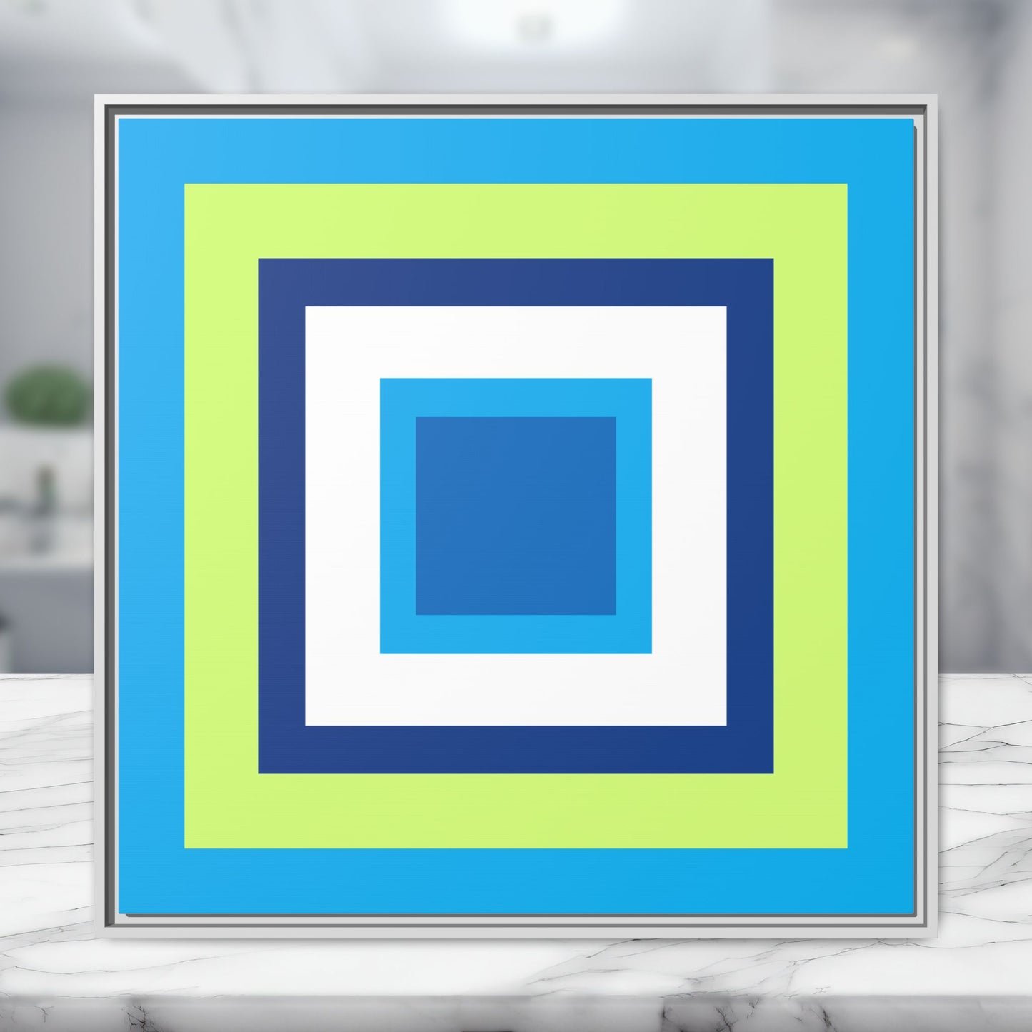 Modern Framed Geometric Canvas Art | Bold Color Meets Clean Framing
