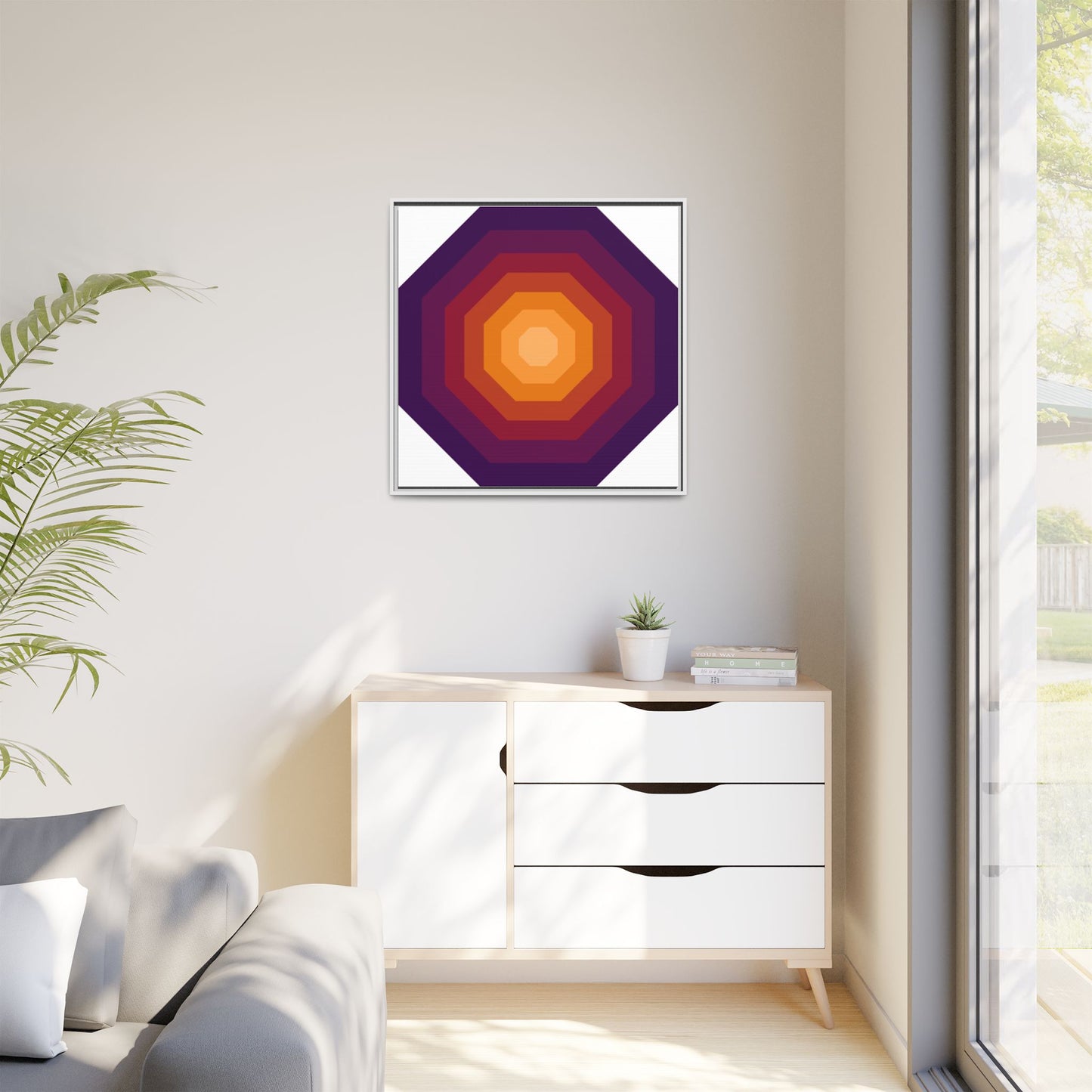Modern Framed Geometric Canvas Art | Bold Color Meets Clean Framing