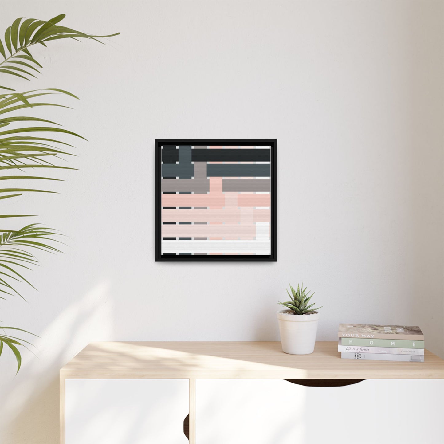 Modern Framed Geometric Canvas Art | Bold Color Meets Clean Framing