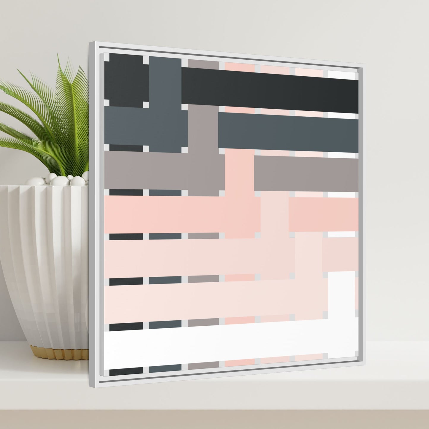 Modern Framed Geometric Canvas Art | Bold Color Meets Clean Framing