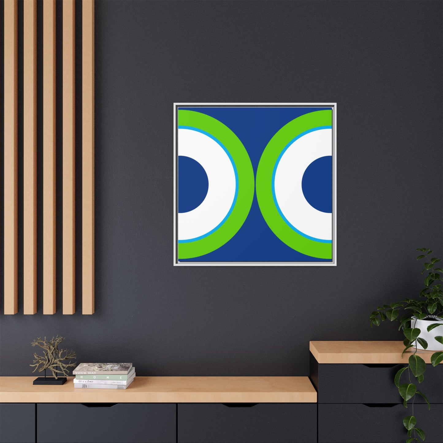Modern Framed Geometric Canvas Art | Bold Color Meets Clean Framing