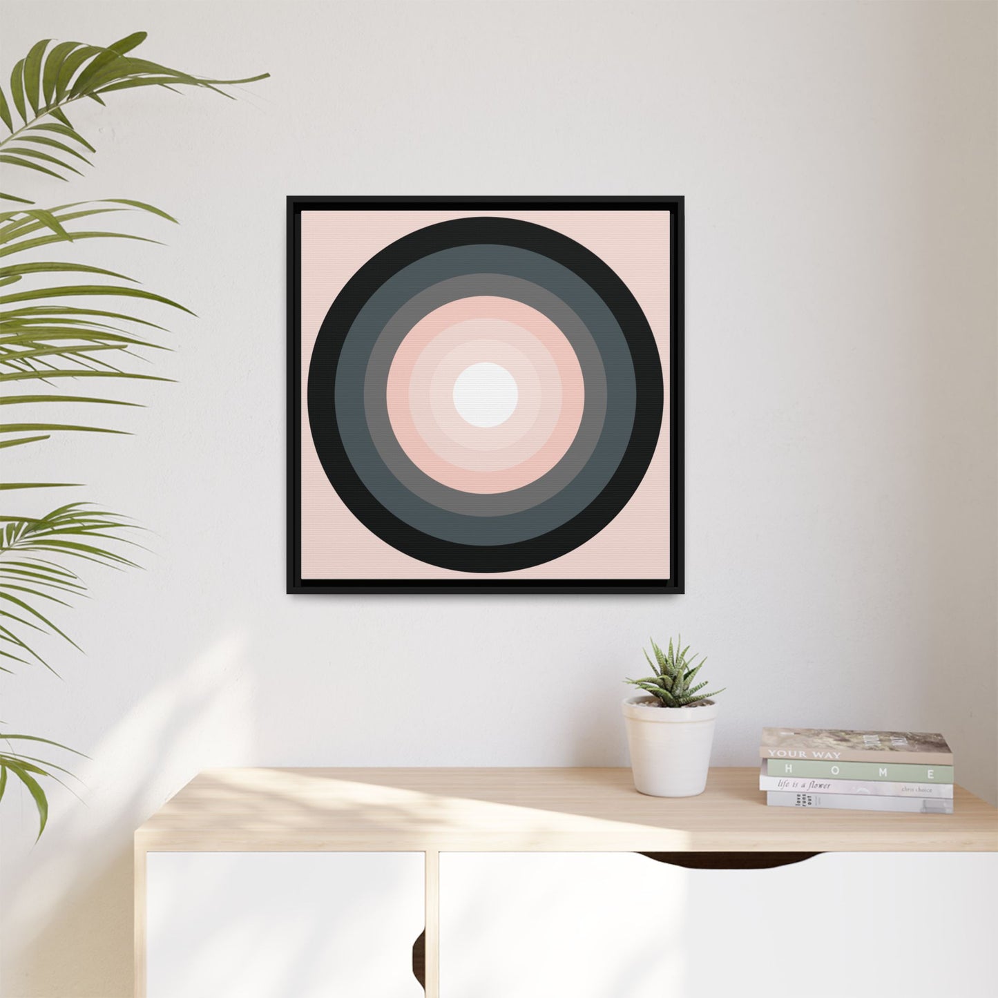 Modern Framed Geometric Canvas Art | Bold Color Meets Clean Framing