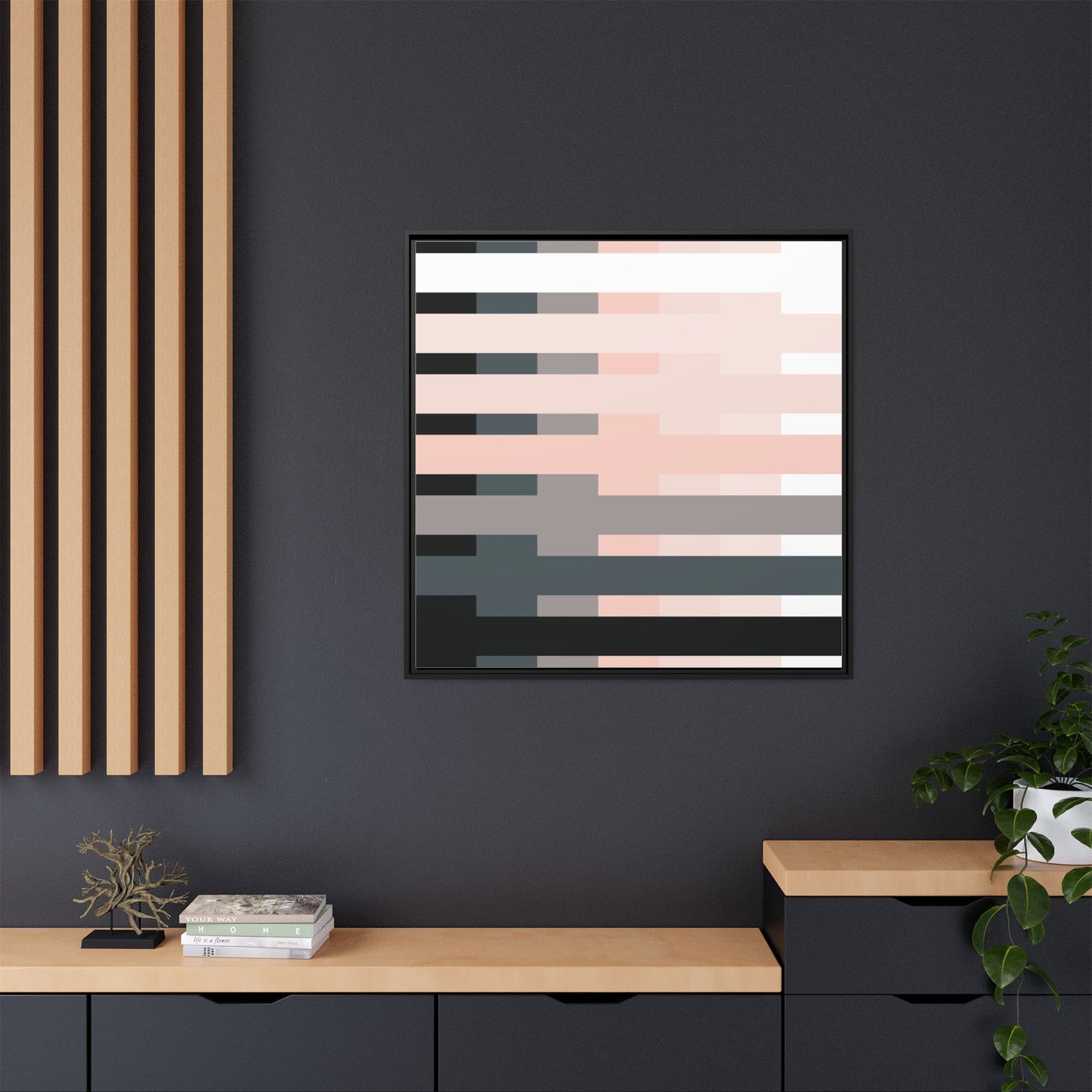 Modern Framed Geometric Canvas Art | Bold Color Meets Clean Framing
