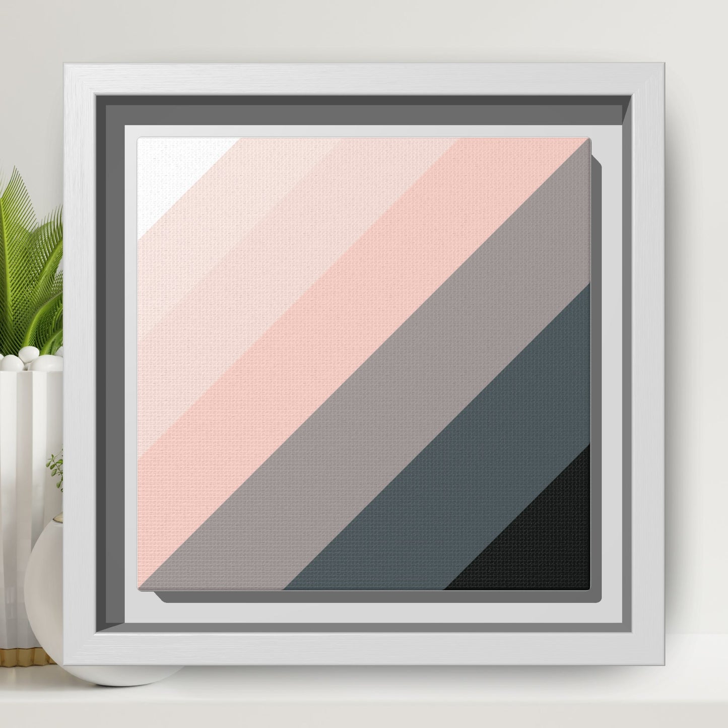 Modern Framed Geometric Canvas Art | Bold Color Meets Clean Framing