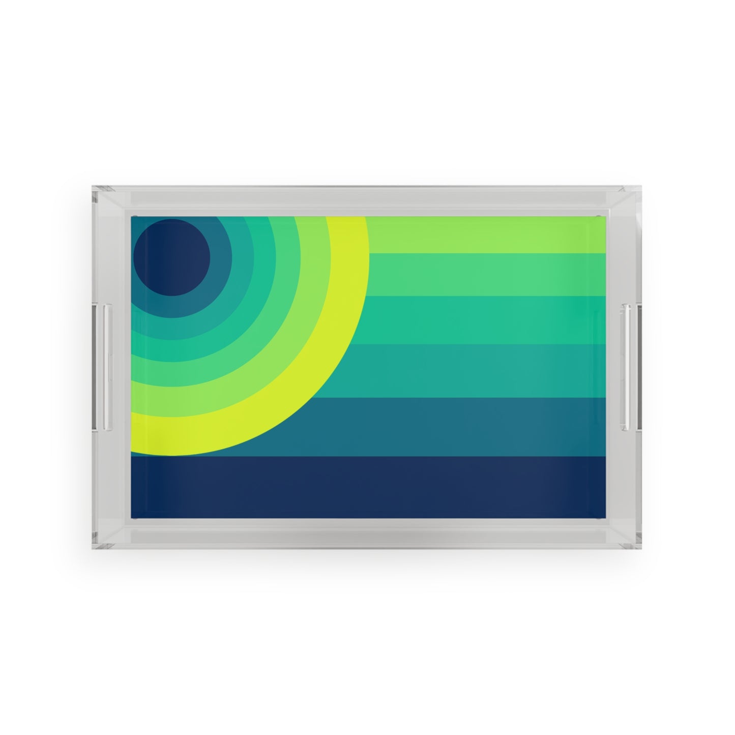 Modern Acrylic Tray with Bold Geometric Artwork