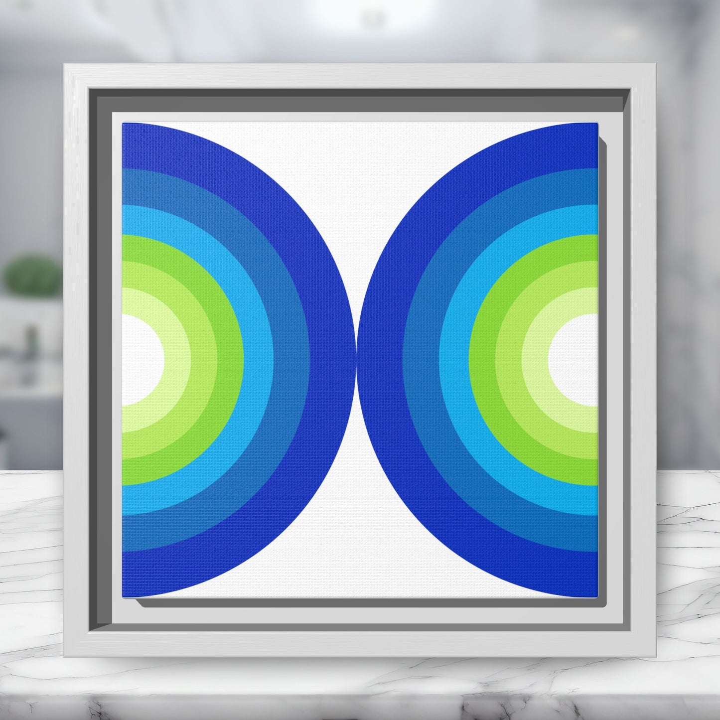 Modern Framed Geometric Canvas Art | Bold Color Meets Clean Framing