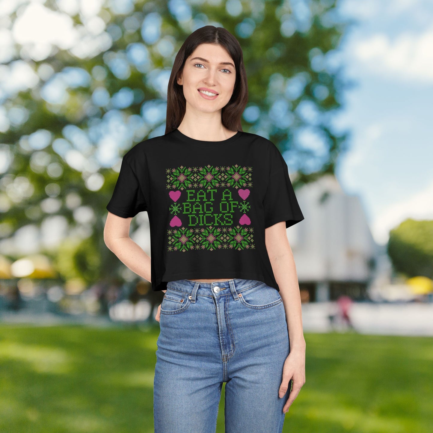 Eat a Bag of Dicks Crop Tee – Bold, Funny, and Totally Unapologetic