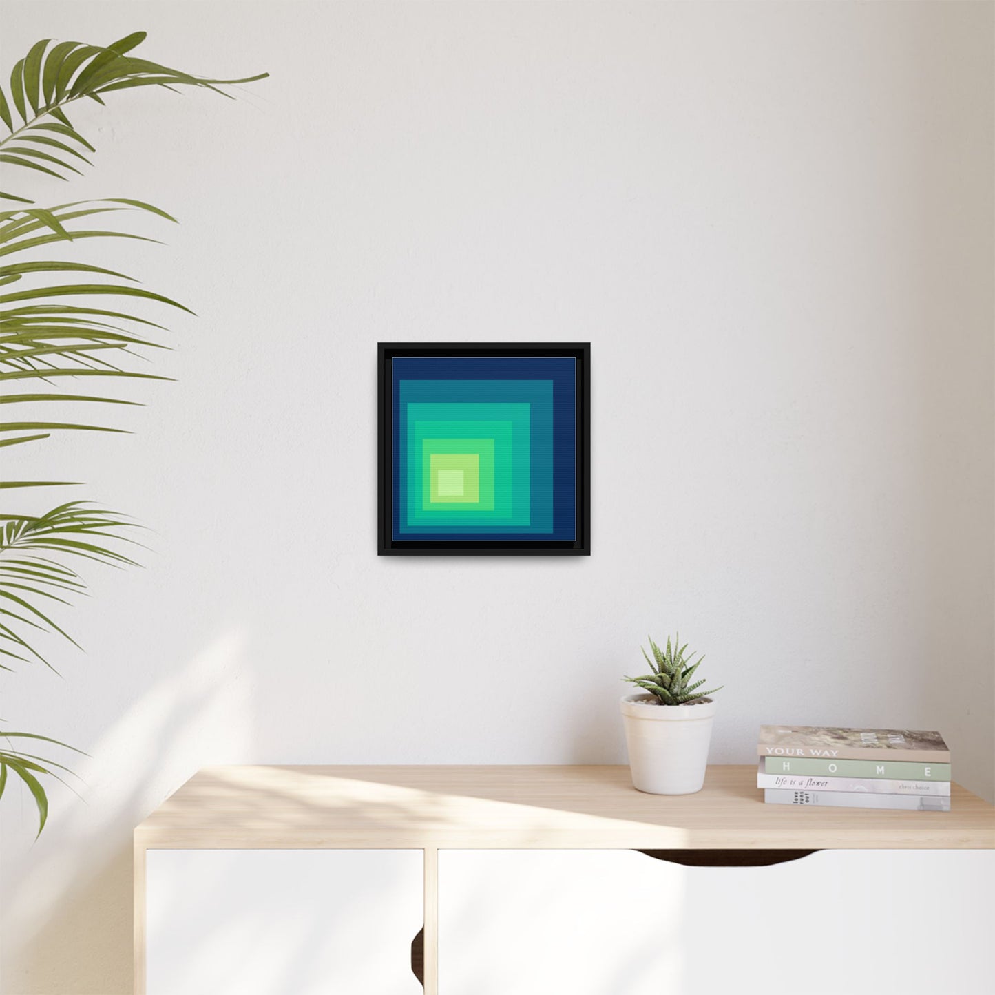 Modern Framed Geometric Canvas Art | Bold Color Meets Clean Framing