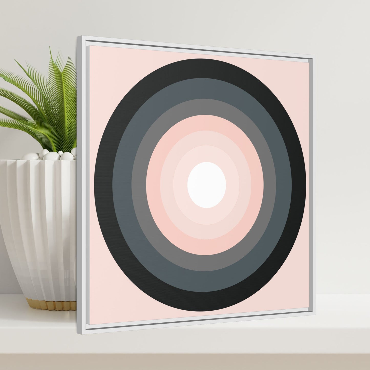 Modern Framed Geometric Canvas Art | Bold Color Meets Clean Framing