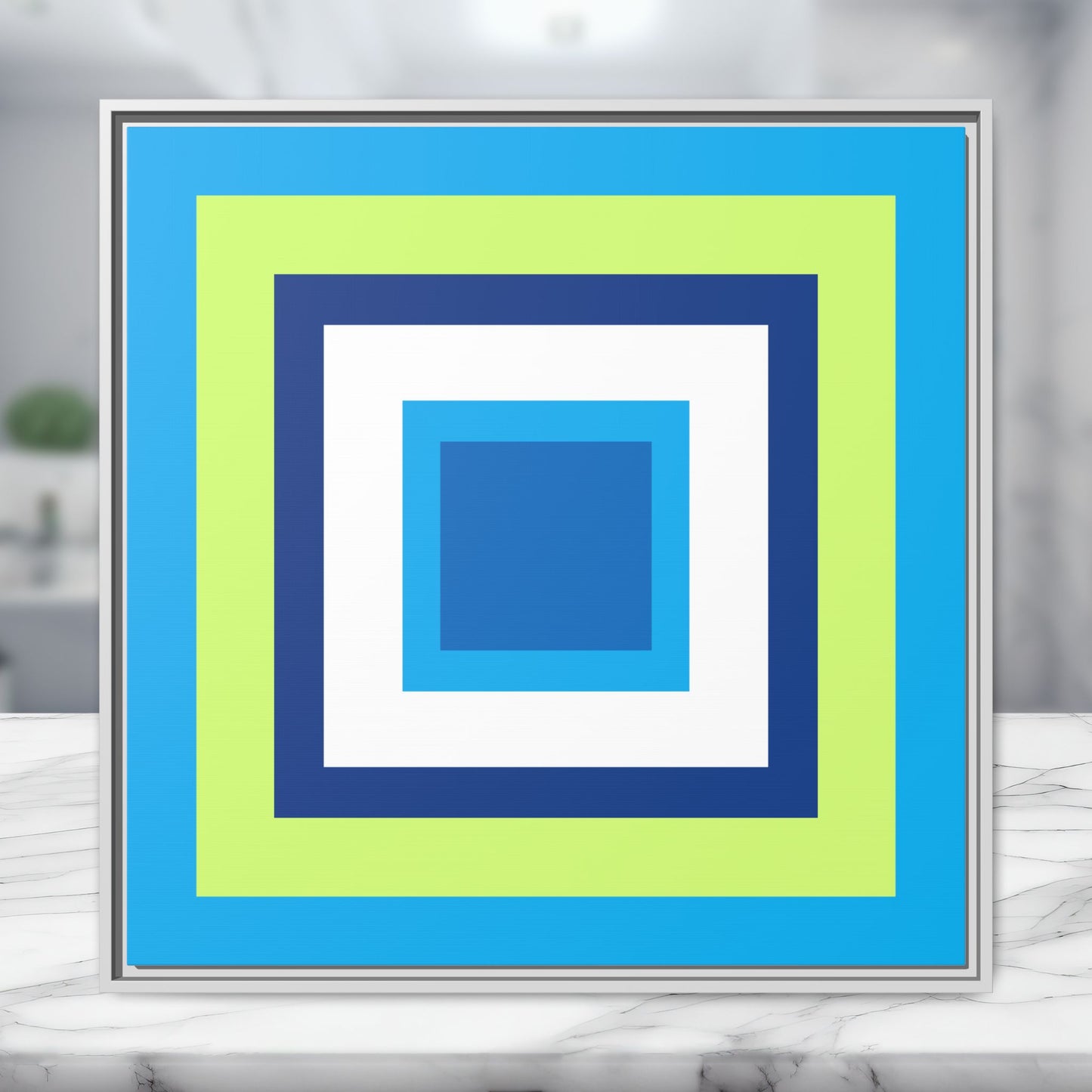 Modern Framed Geometric Canvas Art | Bold Color Meets Clean Framing