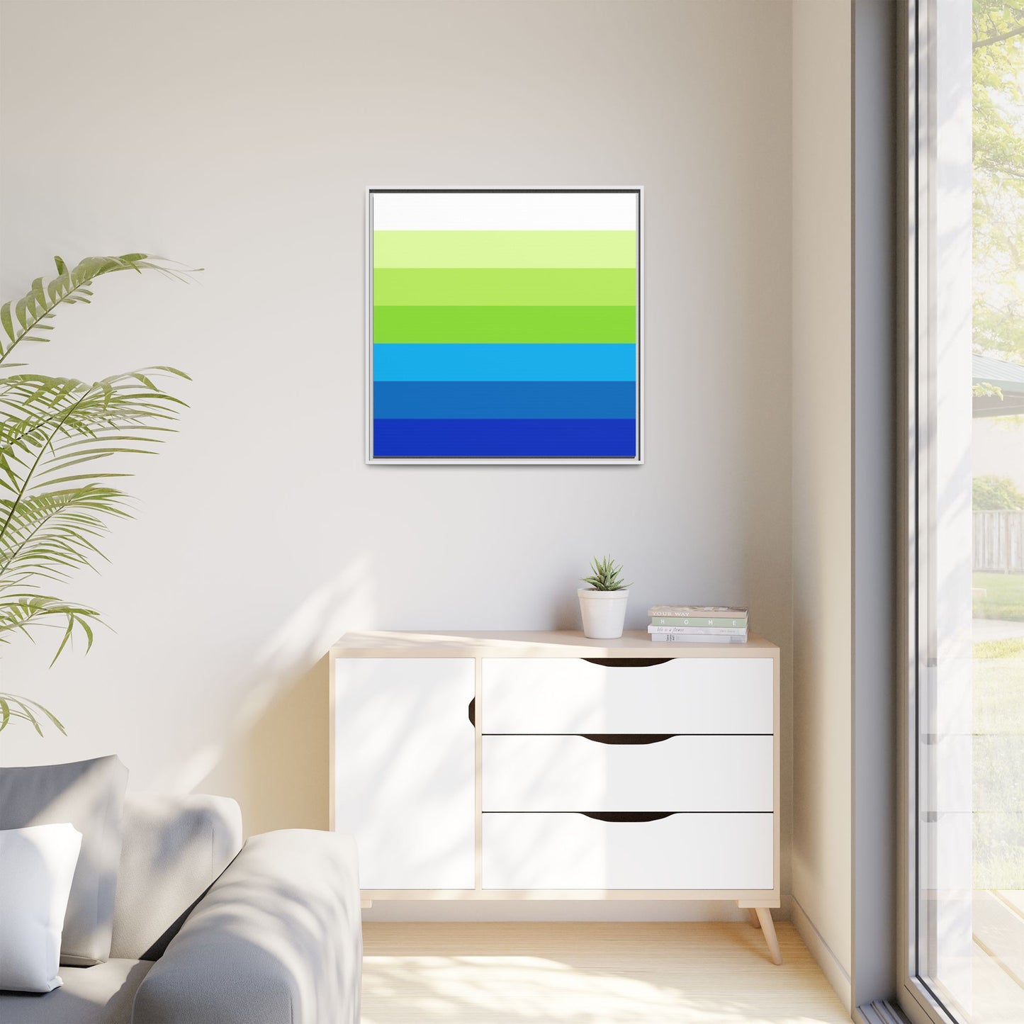 Modern Framed Geometric Canvas Art | Bold Color Meets Clean Framing