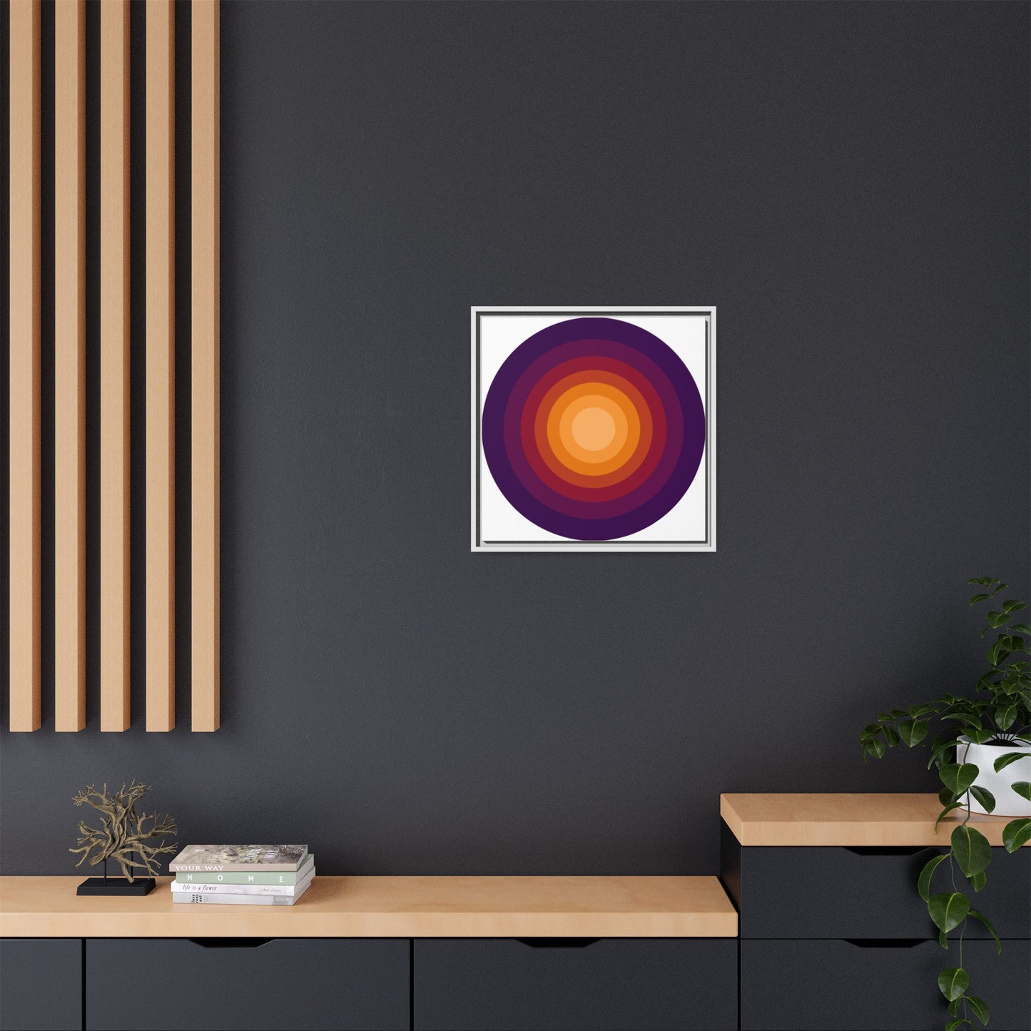 Modern Framed Geometric Canvas Art | Bold Color Meets Clean Framing