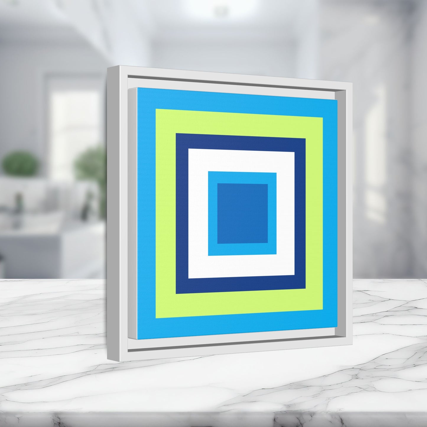 Modern Framed Geometric Canvas Art | Bold Color Meets Clean Framing