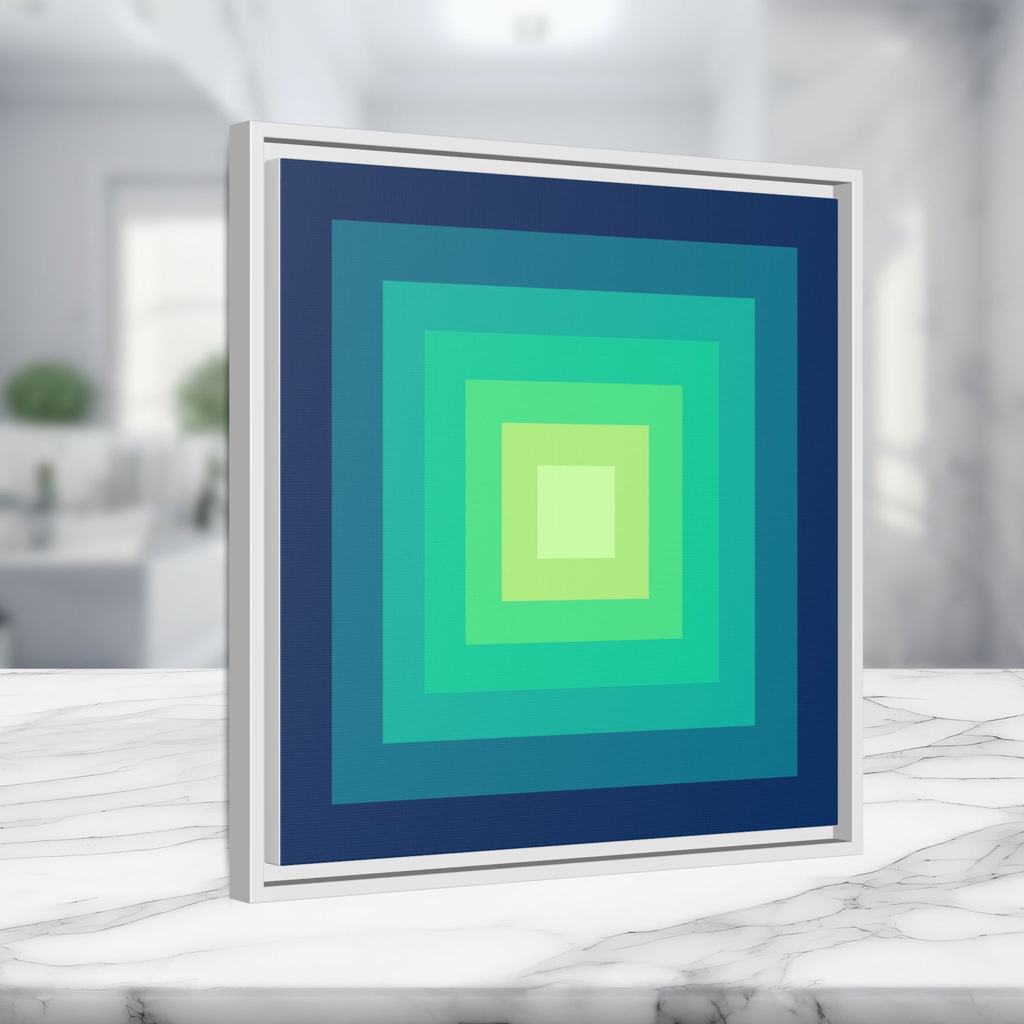 Modern Framed Geometric Canvas Art | Bold Color Meets Clean Framing