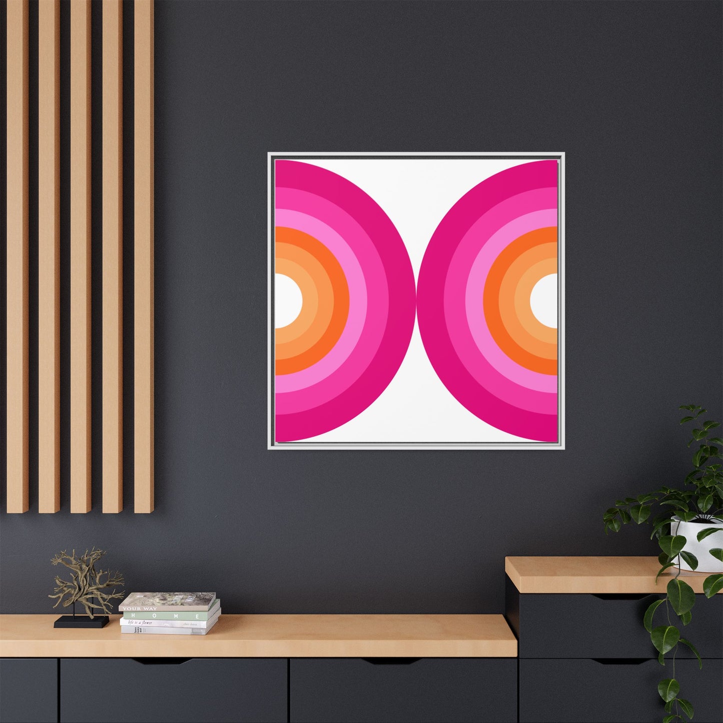 Modern Framed Geometric Canvas Art | Bold Color Meets Clean Framing