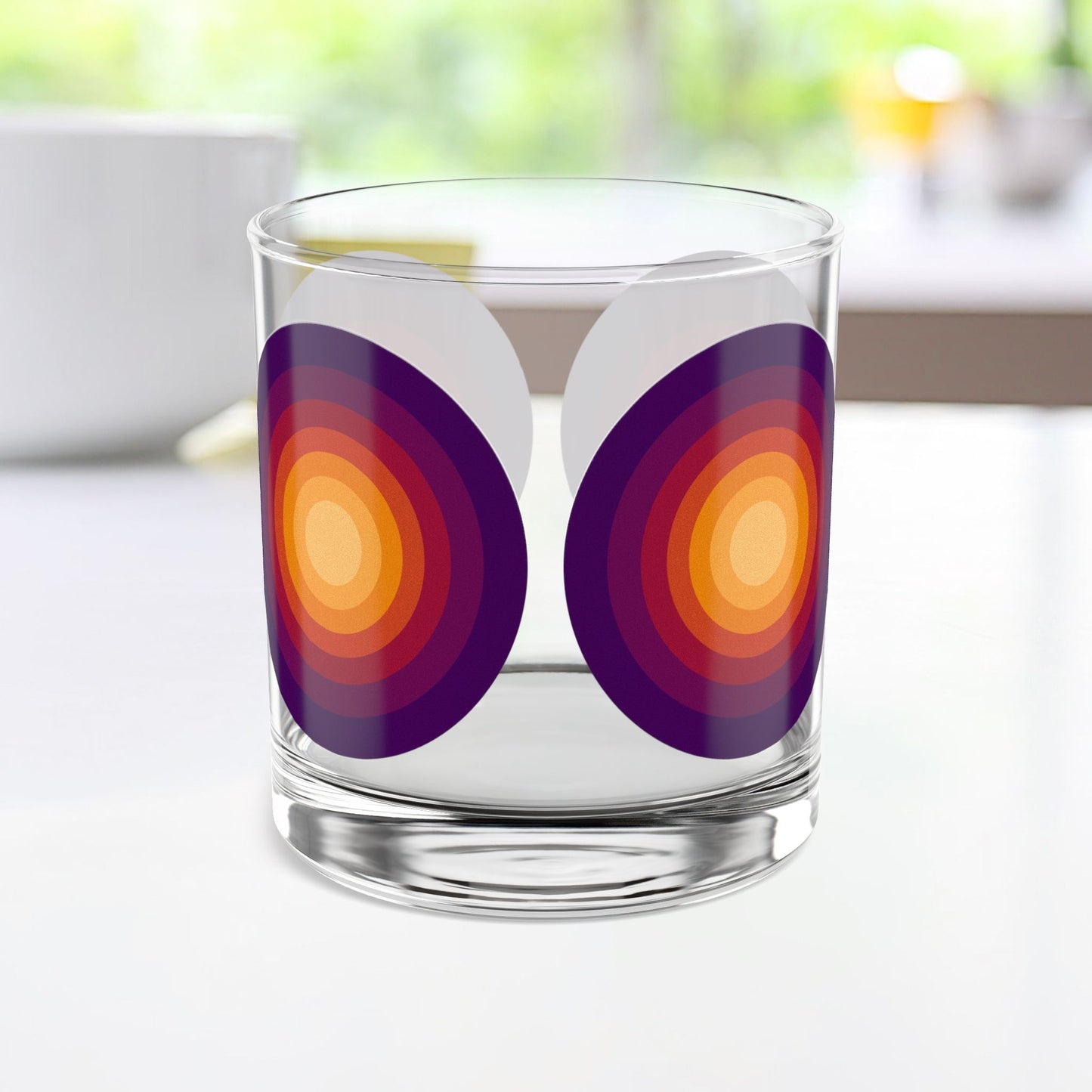 Vibrant Modern Retro Rocks Glass – 10oz