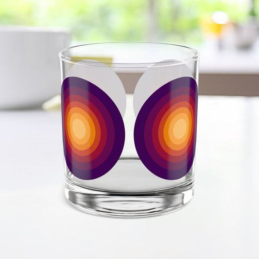Vibrant Modern Retro Rocks Glass – 10oz