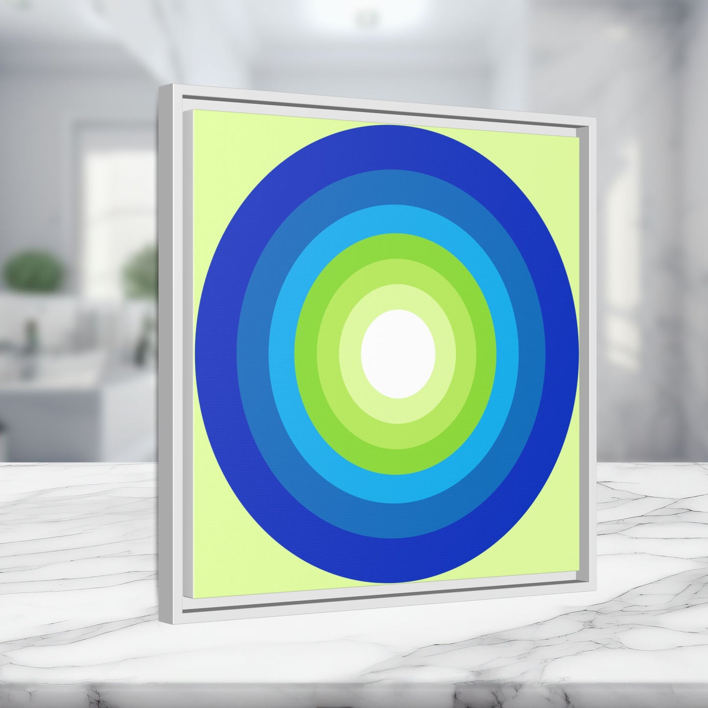 Modern Framed Geometric Canvas Art | Bold Color Meets Clean Framing