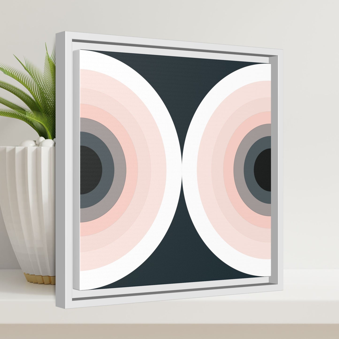 Modern Framed Geometric Canvas Art | Bold Color Meets Clean Framing