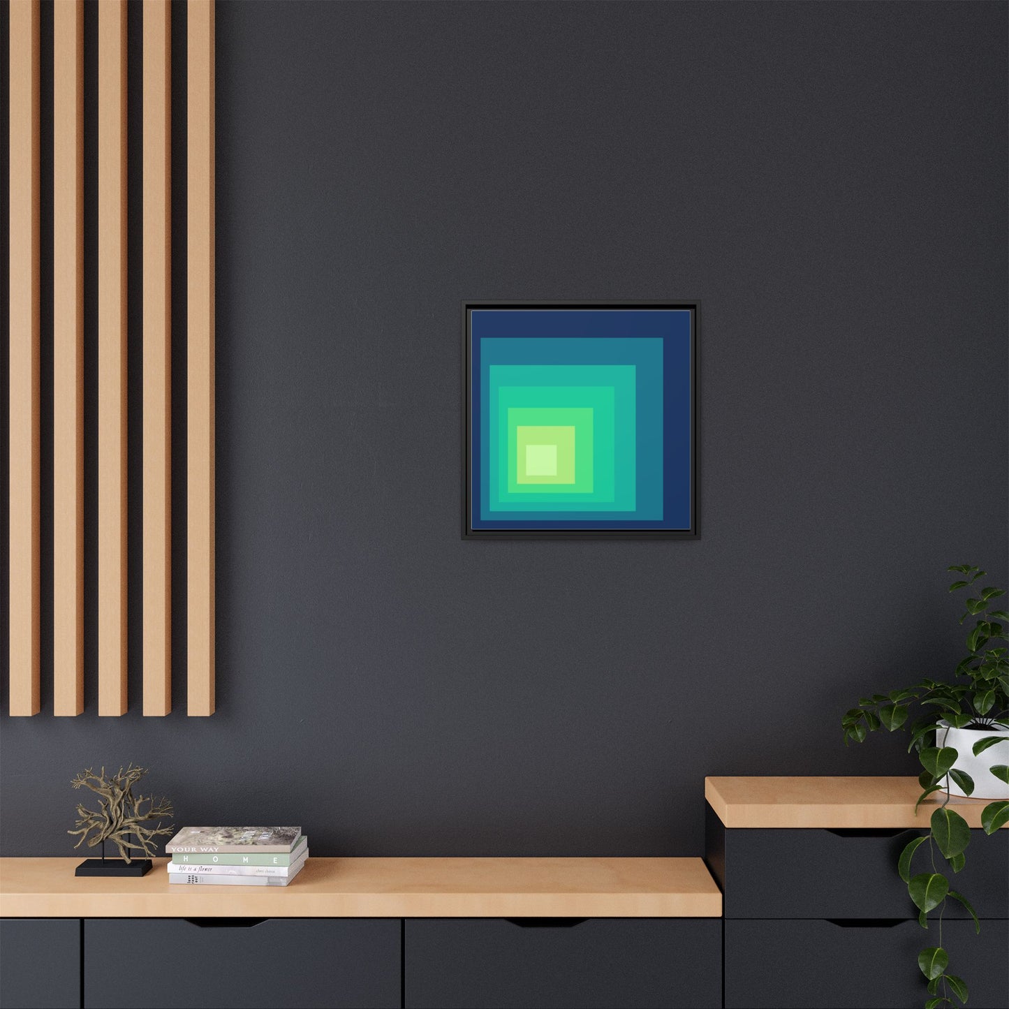 Modern Framed Geometric Canvas Art | Bold Color Meets Clean Framing
