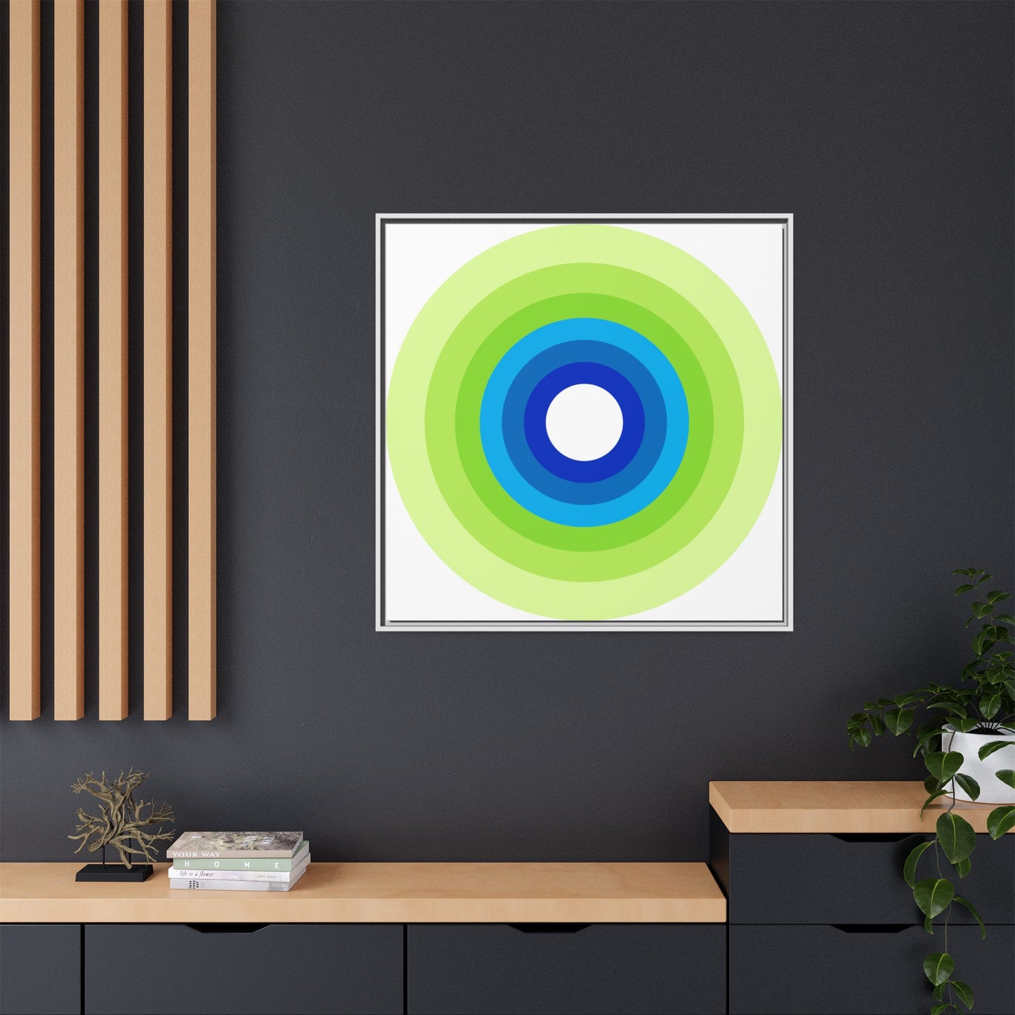 Modern Framed Geometric Canvas Art | Bold Color Meets Clean Framing